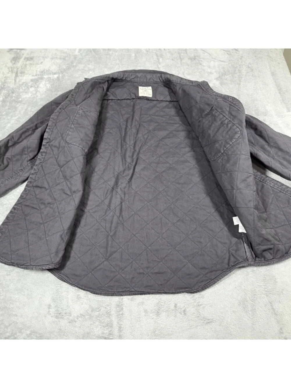 J Crew Shirt Mens XL Charcoal Gray Quilted Workshirt Jacket Shacket Preppy